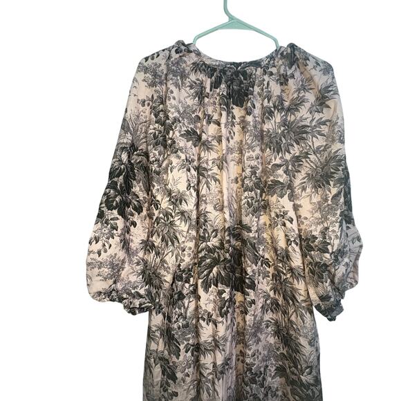 Tuckernuck Pink Black Pressed Powder Toile Lyles Dress Maxi Cottagecore Prarie - Picture 14 of 16